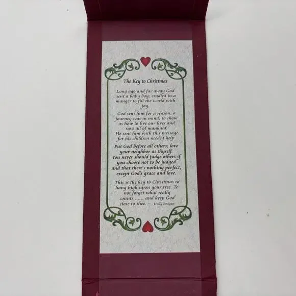 Christmas Tree Gods Key Ornament Big KEY Don’t Forget God Saying Original Box - Picture 5 of 5